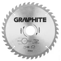 Graphite Lame de scie circulaire Widia 180 x 30 mm, 40 dents pour la coupe de bois et de matériaux dérivés du bois comme le contreplaqué, les panneaux de particules, le MDF.