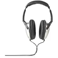 Nedis Casque supra-auriculaire filaire - 3.5 mm - longueur de câble : 2.70 m - réglage du volume - noir / argent