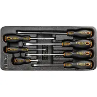 Neo Tools Tournevis à tête plate, set de 7 pièces, insert