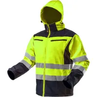 GRUPA TOPEX Veste de travail à capuche softshell haute visibilité, jaune, taille XXXL