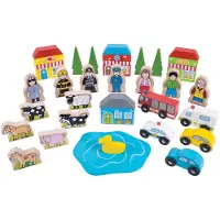 Bigjigs Rail Grand jeu d'accessoires de voies ferrées en bois