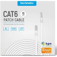 Technetix Câble Réseau CAT6 UTP RJ45 (8P8C) Mâle - RJ45 (8P8C) Mâle 15 m Blanc