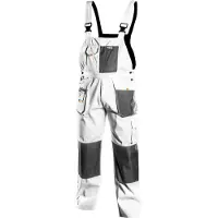 GRUPA TOPEX Pantalon de travail à bavette, blanc, HD, taille S/48