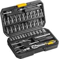 Topex Clés à douille 1/4", jeu de 46 pièces.