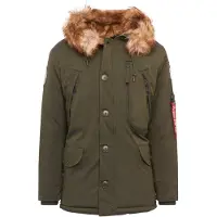 Alpha industries Parka d’hiver 'Polar' chamois / olive / rouge vif / blanc