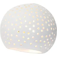 QAZQA Applique murale vintage en plâtre blanc Globe - Blur