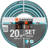 Gardena Batterie de tuyau Classic Ø15mm Avec 20 m de tuyau + lance et accessoires 18014-26