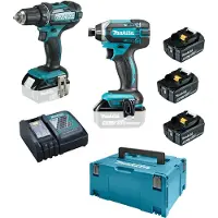 Makita Pack 2 outils DLX2127TJ1 (DDF482 + DTD152) 18 V Li-Ion (3 x 5 Ah)