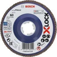 Bosch Powertools 2608619210 - X-LOCK Disque À Lamelles Best For Metal Recht, Plastique, Ø125mm, G 60, X571
