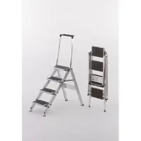 Little Jumbo 1313650440 Escalier - Simple - Aluminium - 4 Marches En Plastique - Avec Barre D'appui - Hauteur De Travail Max. 2,92 M.