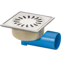 Van den berg Drain brossé | acier inoxydable | 126 X 126 mm | Incl. Peau de sable