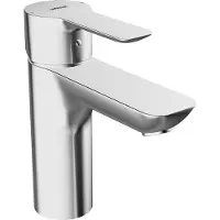 Hansa Mitigeur de lavabo LIGNA 0609 Système d'écoulement à tirette 108 mm chrome, 1 pièce.