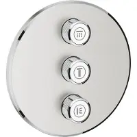 GROHE Vanne encastrée GROHTHERM SMARTCONTROL ronde, 3 voies supersteel
