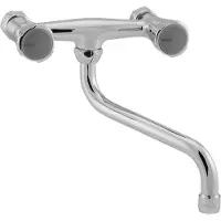 Venlo Nimbus II Messing Eco Wall Tap - mit Unterlagen - 15 cm Herzabstand - ohne Kupplungen und Rose