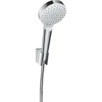 Hansgrohe ensemble porte-douche Crometta 1 jet EcoSmart avec flexible de douche 160 cm, blanc/chrome, 26569400