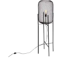 QAZQA Lampadaire moderne noir 135cm - Bliss Mesh