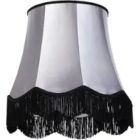 QAZQA Abat-jour en soie noir avec gris 45 cm - Granny