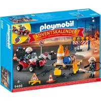 Playmobil , calendrier de l'avent "Intervention des pompiers sur un chantier", 9486