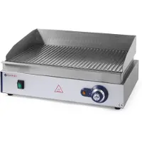 Hendi Plaque de cuisson nervurée | acier inoxydable | 52x42cm