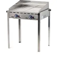 Hendi Système de gril Green Fire 2 brûleurs, Profi Line, 2 grilles en acier inoxydable Gastronorm 1/1, 11,6kW, 740x612x(H)825mm
