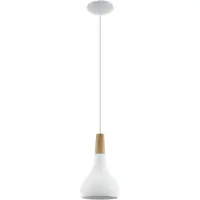 Eglo Lampe à suspension Sabinar 18cm blanc avec bois marron