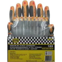 Benson Kit de 18 Tournevis Benson avec Support Porte Outils et Accroche mural