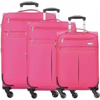 D & n lederwaren Ensemble de bagages rose
