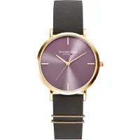 Victoria Hyde Montre à affichage analogique 'The Primrose' or / anthracite / mauve