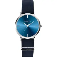 Victoria Hyde Montre à affichage analogique 'The Primrose' bleu nuit / argent