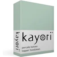 Kayori Drap-Housse Surmatelas Kayori Shizu Vert (Percale)-200 x 200 cm