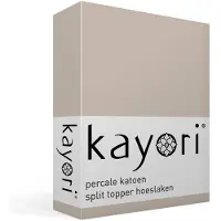 Kayori Drap-Housse Surmatelas Split Kayori Shizu Sable (Percale)-180 x 200 cm