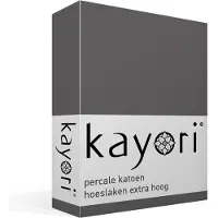 Kayori Drap-Housse Kayori Shizu Anthracite (Percale)-180 x 200 cm