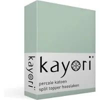 Kayori Dra-Housse Surmatelas Split Kayori Shizu Vert (Percale)-160 x 210 cm