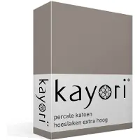 Kayori Drap-Housse Kayori Shizu Taupe (Percale)-100 x 200 cm