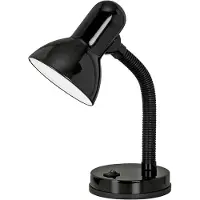 Eglo Lampe de table Basic, lampe de bureau pour enfants, lampe de lecture à col de cygne, lampe de bureau flexible, lampe de chevet noire avec douille E27