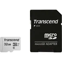 Transcend 300S - Carte mémoire flash (adaptateur inclus) - 32 Go - UHS-I U1 / Class10 - microSDHC UHS-I
