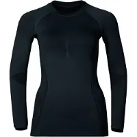 Odlo Maillot de Corps Odlo Womens L/S Crew Neck Evolution Warm Black Graphite Grey-XL