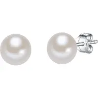 Valero Pearls Boucles d'oreilles argent / blanc perle