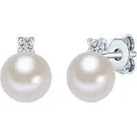 Valero Pearls Boucles d'oreilles argent / transparent / blanc perle