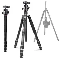 Kingjoy G55C+Q20 Trépied en carbone (Matières plastiques), Trépied, Noir