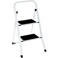 Benson Échelle ménagère pliable Benson 2 marches - Antidérapante - 70cm - Jusqu'à 150 kg