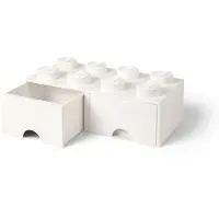 LEGO Brique 8 tenons avec tiroirs - blanc