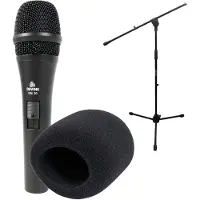 Devine DM 20 micro de chant avec pied et bonnette anti-vent