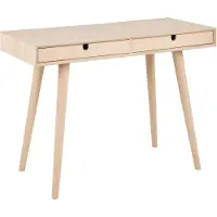 NORDFORM Bureau Cedro 100cm, 2 tiroirs - chêne blanc