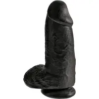King Cock - godemichet ventouse avec testicules - 23cm noir