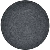 Nordal Tapis rond en jute - noir