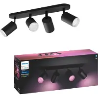 Philips Hue Fugato Spot Monté en Surface White and Color - Noir - 4 spots