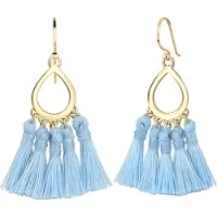 Elli Boucles d'oreilles 'Boho' bleu clair / or
