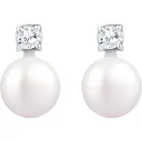 Elli Boucles d'oreilles argent / blanc perle