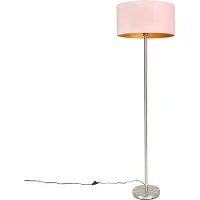 QAZQA Lampadaire en acier avec abat-jour rose 50 cm - Simplo